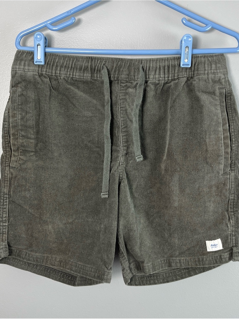 Katin Olive Green Corduroy Drawstring Shorts